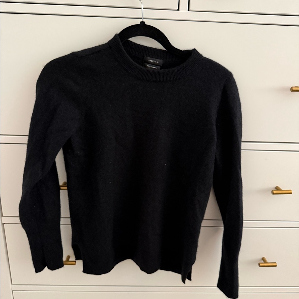 Halogen Black Cashmere Sweater
